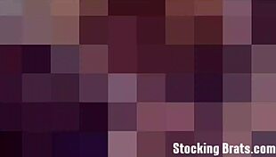 Bookworm Sasha's feet get worshiped and sucked in femdom footjob