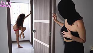 burglar girl strips owner then they fist anal fuck wildly