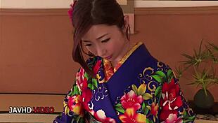 seductive milf ayumi shinoda in kimono gives passionate bj fingering more
