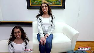 Sexy brunette Mercedez grabs that big cock sucking riding it hard till she swallows every drop