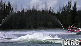 damn this hot threesome on the seadoo has me sucking cock outdoors in pov