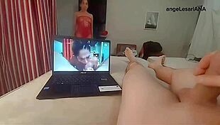 I catch stepcousin jerking to my anal vid then blow and handjob his cum out