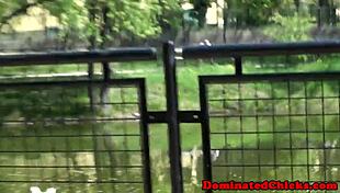 Bound Teen Gags Deep on Dom's Rough Cock!