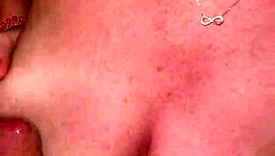 stepsis slurps cock tittyfucks then rides wet pussy hard