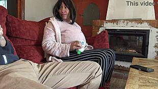 Pregnant Stepmother Gropes Virgin Stepson's Cock First