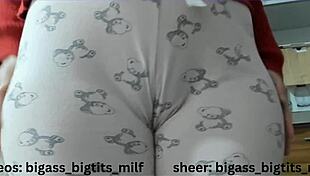 omg big ass milf in pajamas cameltoe masturbates wet pussy with toys 😍🔥