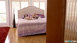 Hey bro catch your horny stepsis masturbating with toys