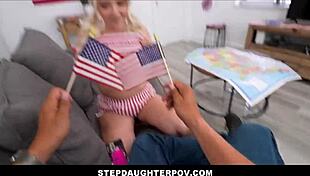 thick blonde teen stepdaughter seduces stepdad during homework gia ohmy juan largo pov