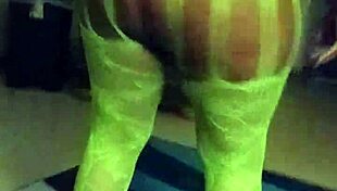 Big booty ebony cousin shakes ass and tits while dancing fully naked for family view