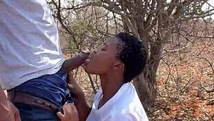 wanna see this ebony pussy take monster cock outdoors?