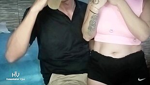 Perverted daddy dominates bent over big ass latina pussy lips saggy tits doggystyle cum covered