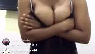 Horny Black African Girl Plays with Nipples and Big Tits