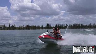 damn this hot threesome on the seadoo has me sucking cock outdoors in pov