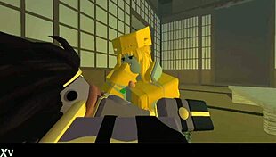 Roblox Girl Wildly Rides Big Cock While Sucking Monster Tits Out