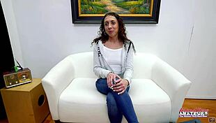 Sexy brunette Mercedez grabs that big cock sucking riding it hard till she swallows every drop