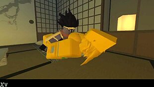 Roblox Girl Wildly Rides Big Cock While Sucking Monster Tits Out