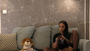 damn this petite cutie in black stockings strokes frustrated no panties handjob 😩🔥