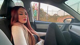 Italian Long Hair Milf Sexy Smoking Fetish Car Session