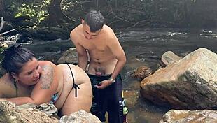 Whoa 😍 risky rio sex with her bent over dripping wet pussy getting monster cock pounded hard!