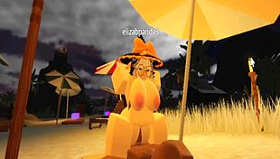 picture a robloxian witch's big tits and ass wrecked by black cock