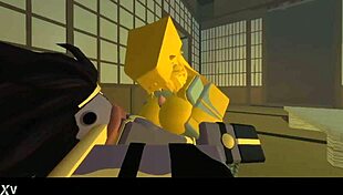 Roblox Girl Wildly Rides Big Cock While Sucking Monster Tits Out