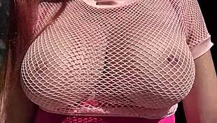 Italian milf's big natural tits bounce outdoors in slow mo closeup fetish