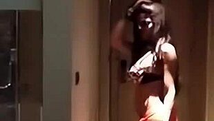 Hiffa the Arab shemale strokes her thick cock eagerly