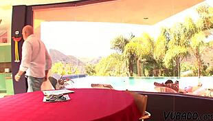 Brunette amateur grinds back in steamy doggystyle embrace