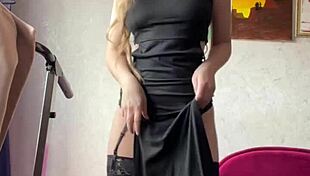 Mommy's Hanging Tits Tease In Sexy Stockings!