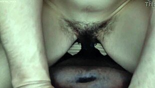 mmm hairy ebony takes first rough bbc creampie ride cowgirl style 😍