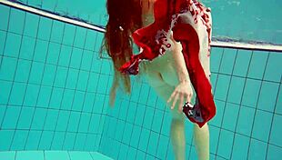 Hot Underwater Teen Marketa Strips Bikini at Pool!
