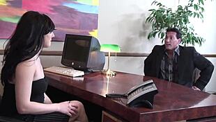 Ava Rose's shaved pussy pounded by huge cock doggystyle