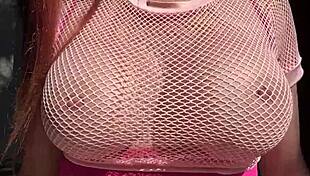 Italian milf's big natural tits bounce outdoors in slow mo closeup fetish