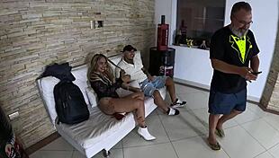 juicy brazilian teen nands ninfetinha bares shaved pussy for backstage bath fuck party