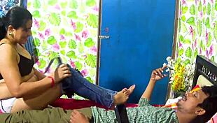 horny indian bhabhi SHARES husband with stepsis in DIRTY hindi 3some creampie