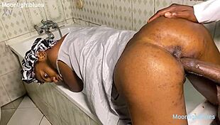 skinny babe gets her tight pussy wrecked by plumber's monster black cock in bathroom