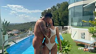 Oiled Ass Pounded Rough in Garden with Sara Retali and Leo Santos!