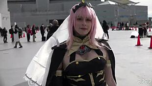 cosplay babe 2021c9901 struts in sexy costume for fans