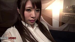 young haruna kawase hikes miniskirt in office stockings for huge dildo thrill