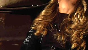 Curvy slave laps mistress pussy to squirting orgasm in bondage