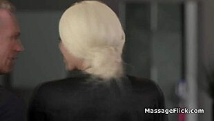 hey new masseuse babe get oiled up then pounded hard by boss 😏🔥