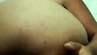 Latina brunette stretches her big ass while masturbating solo