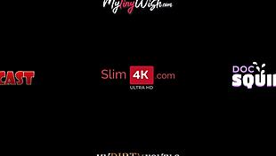 skinny shaved babe bent over for anal dp threesome with driver servant