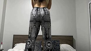 Curvy teen's fine ass sways in pov workout thong tease