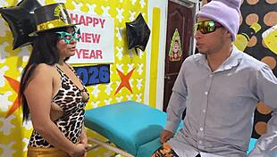 imagine this latina milf's huge natural tits as your new year gift she deepthroats then rides cowgirl in the spa