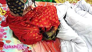 Desi Bhabi Sakshi's Saree-Clad Pussy Gets Hot Dirty Talk Chudai!