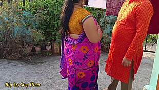 Indian Step-Mom-in-Law Begs Step-Son-in-Law: FUCK ME HARD With Hindi Clear Audio!