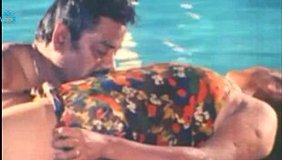 hey unmarried indian couple heats up poolside with big tits play