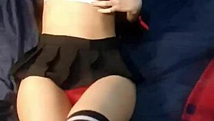 Neighbor plays with my tight ass in catgirl lingerie