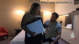 guy picks up curvy latina singer for bed creampie cowgirl ride